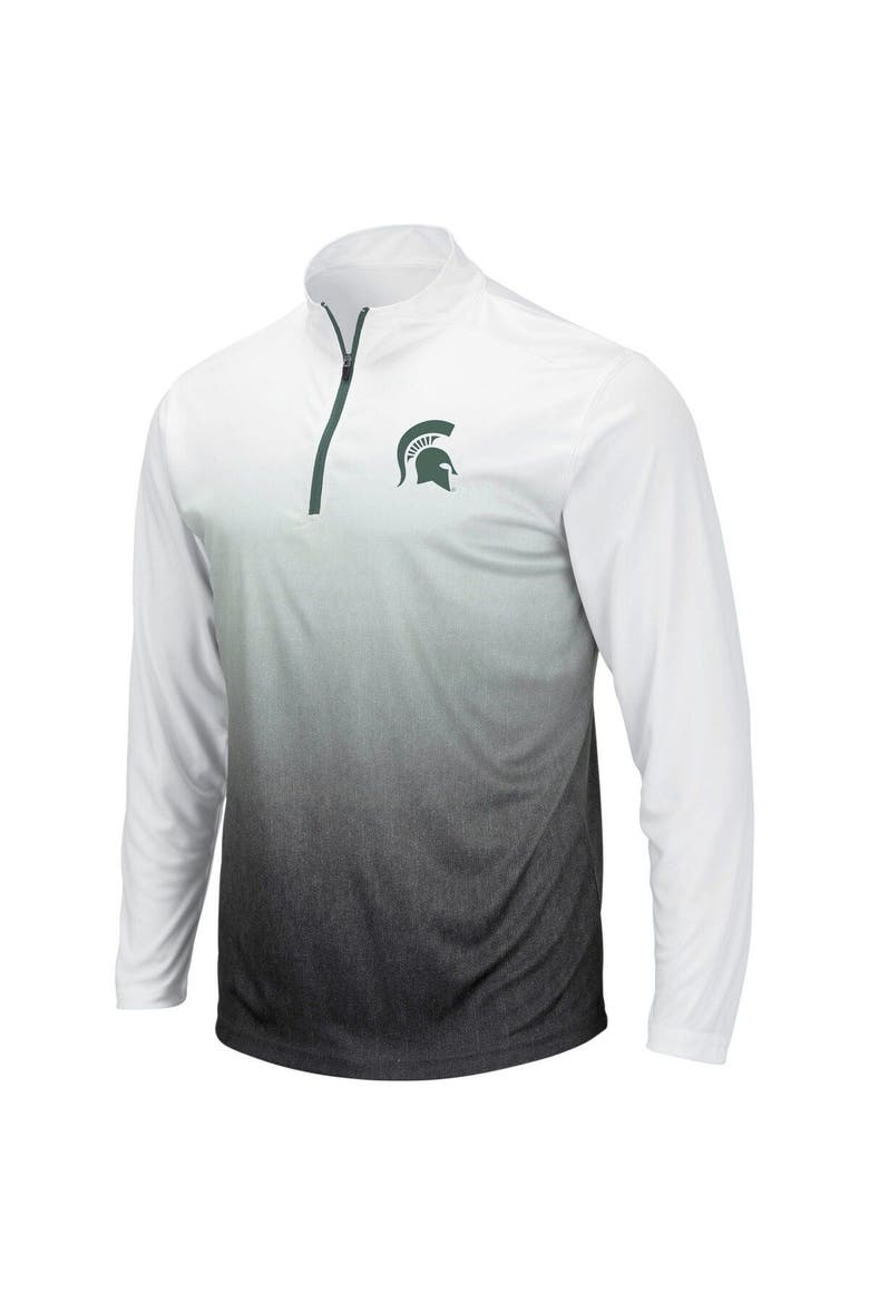 Men's Colosseum Gray Michigan State Spartans Magic Team Logo Quarter-Zip Jacket, Alternate, color, Gray