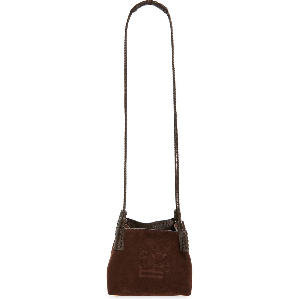 Etro , Mini Libra Tote Bag In Suede, Woman, Brown