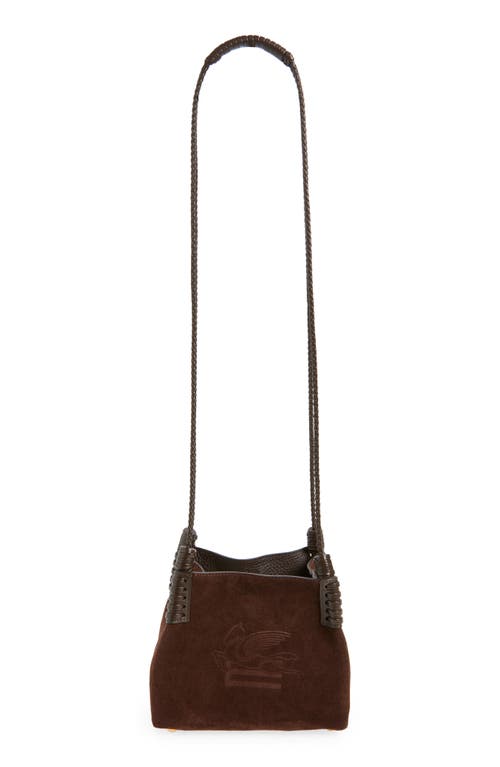 Etro Extra Small Libra Suede Crossbody Bag in M0406 Dark Brown at Nordstrom