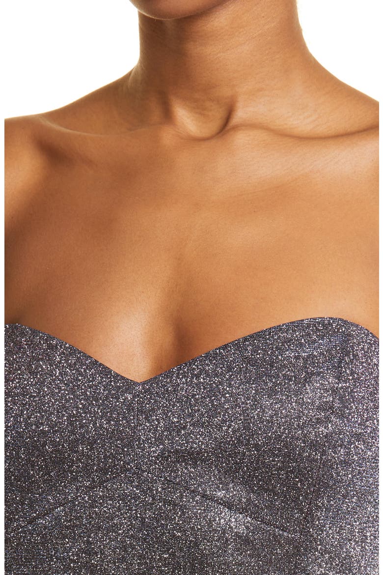 Bustier Minidress, Alternate, color, GUNMETAL