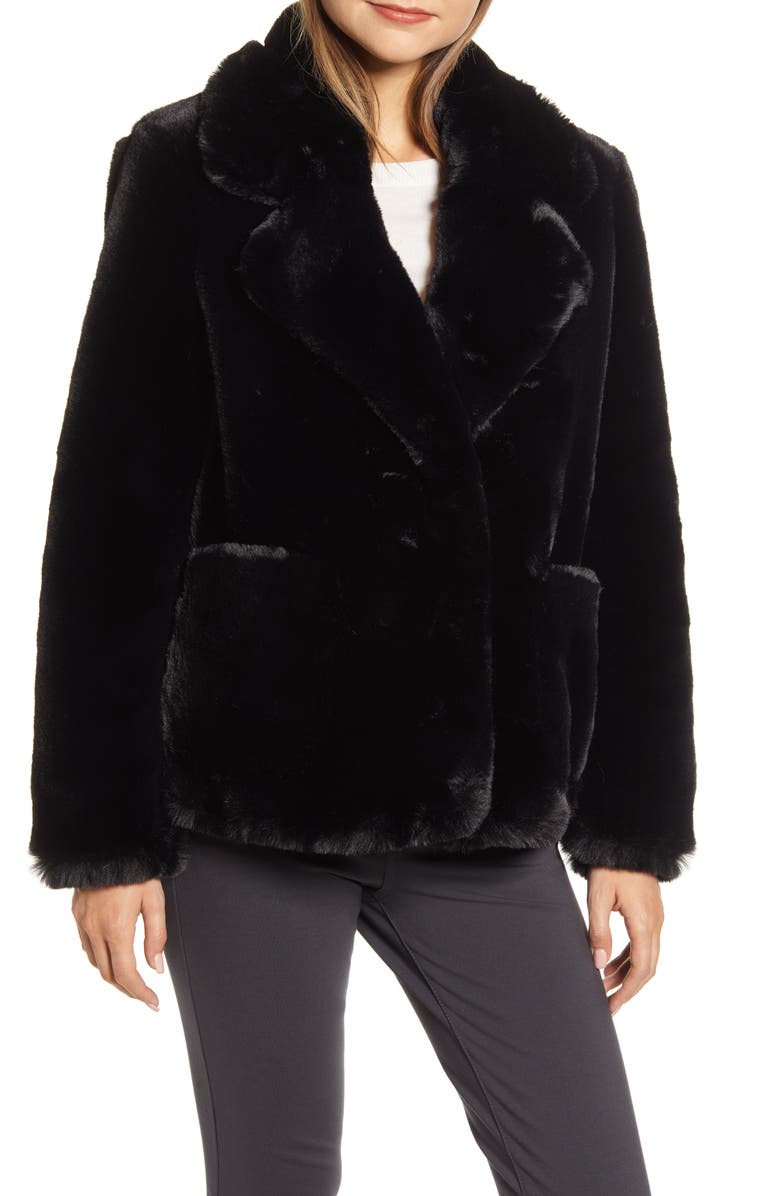 Ellen Tracy Faux Fur Jacket, Alternate, color, 