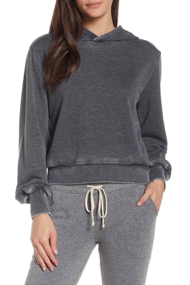 The Clair Burnout Hoodie, Main, color, WASHED BLACK
