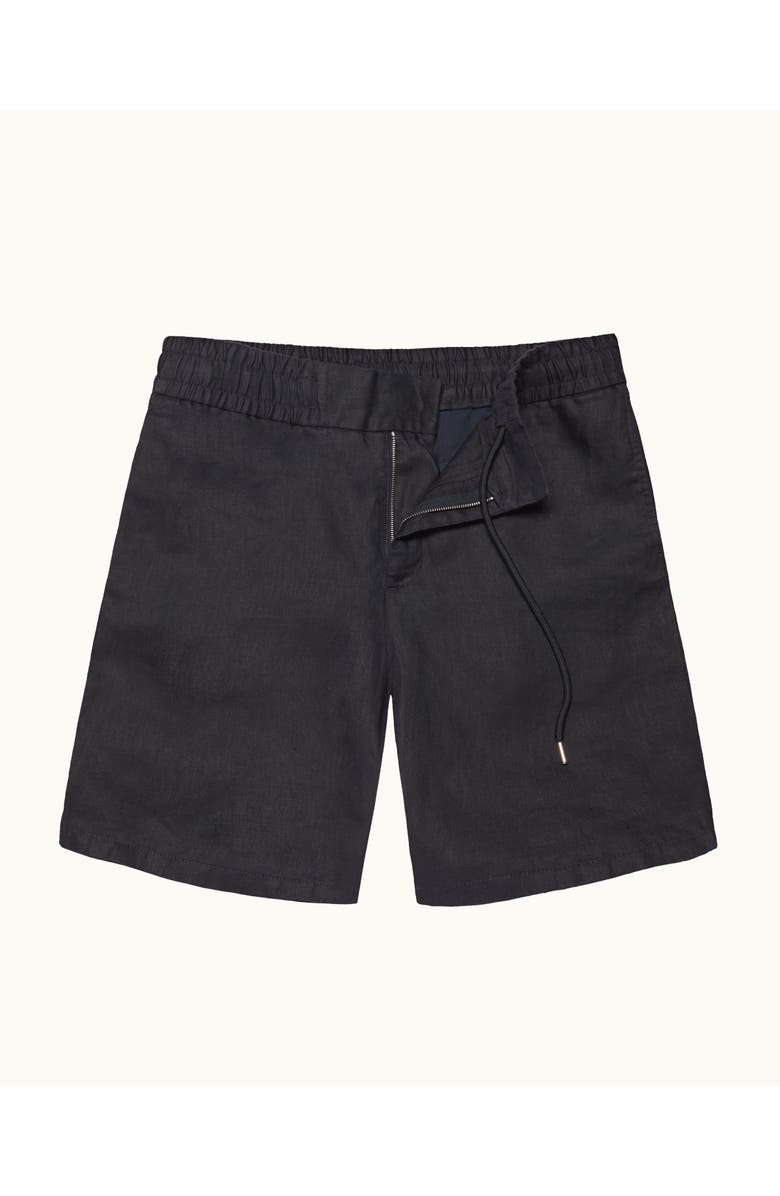 Orlebar Brown Cornell Linen Easy Tailored Fit Washed Linen Shorts, Alternate, color, Night Iris