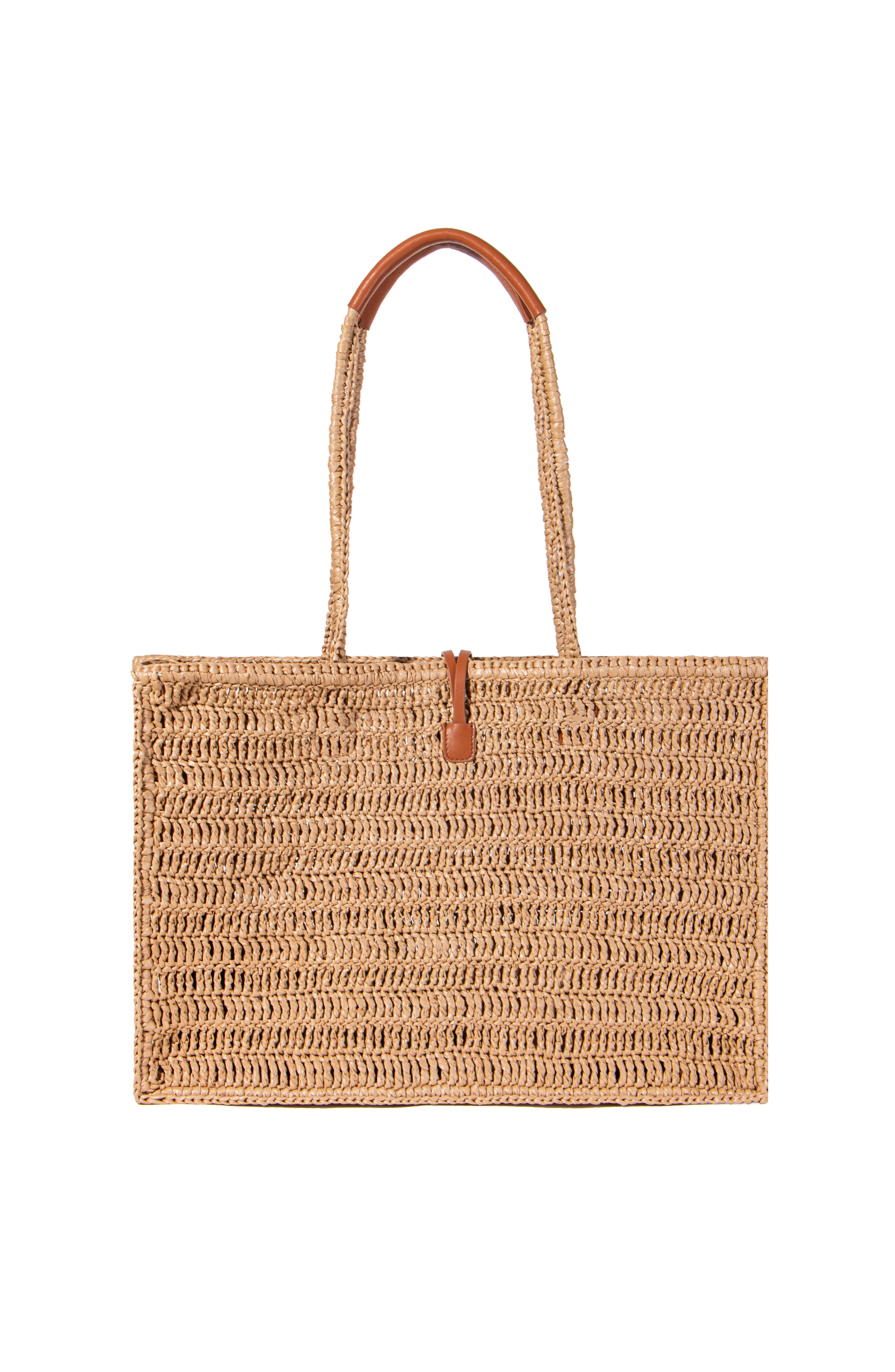 JURGI Straw and Leather Beach Tote, Alternate, color, Natural