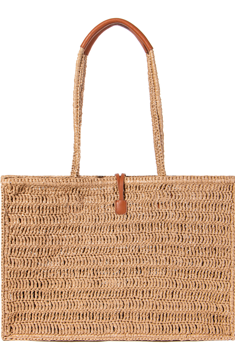 JURGI Straw and Leather Beach Tote, Alternate, color, Natural