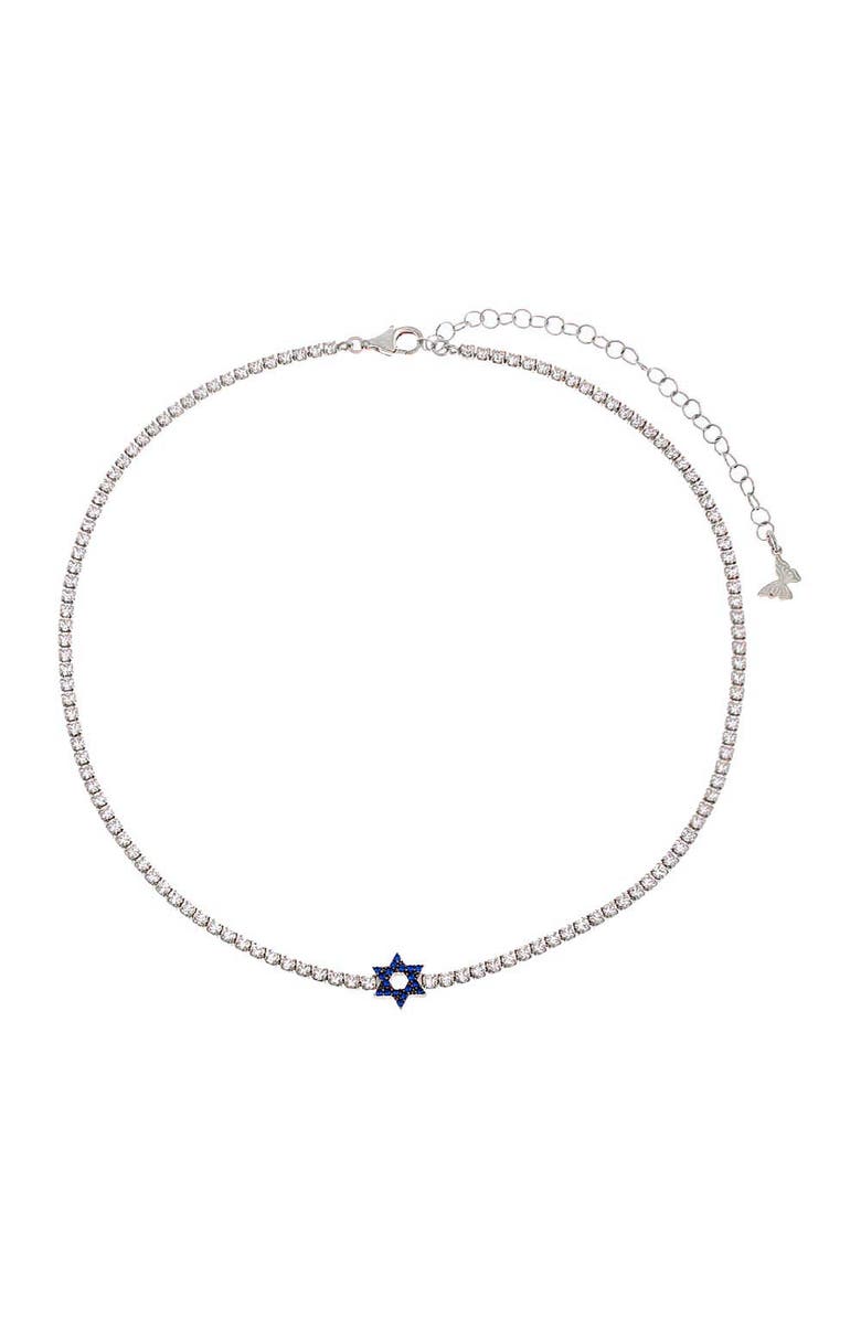 BY ADINA EDEN Sapphire Blue Star Of David Tennis Choker, Alternate, color, 