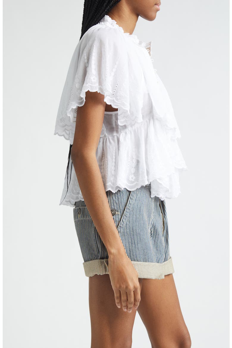 Lorna Embroidered Voile Top, Alternate, color, WHITE