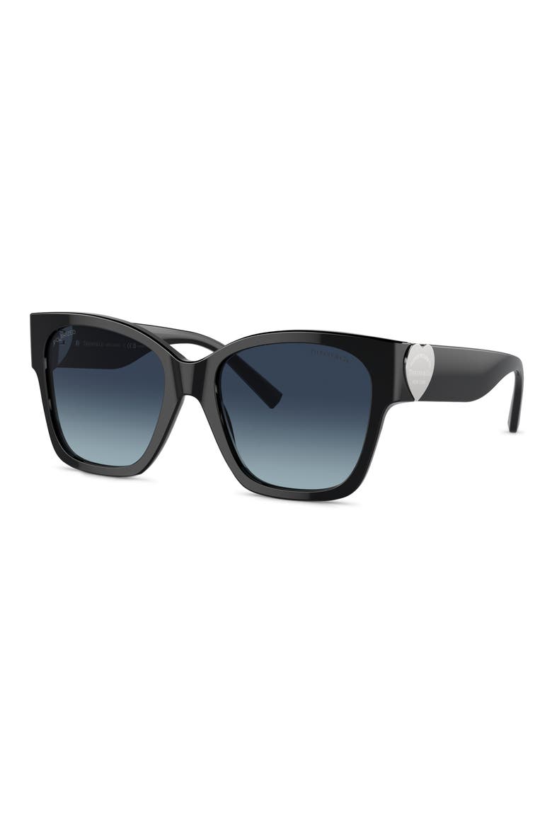 54mm Gradient Polarized Square Sunglasses, Alternate, color, BLACK
