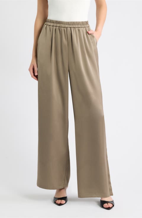 Wide Leg Satin Pants
