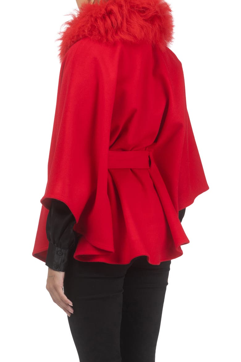 Wool Belted Cape, Alternate, color, RED
