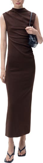 Curra Ruched Sleeveless Column Dress