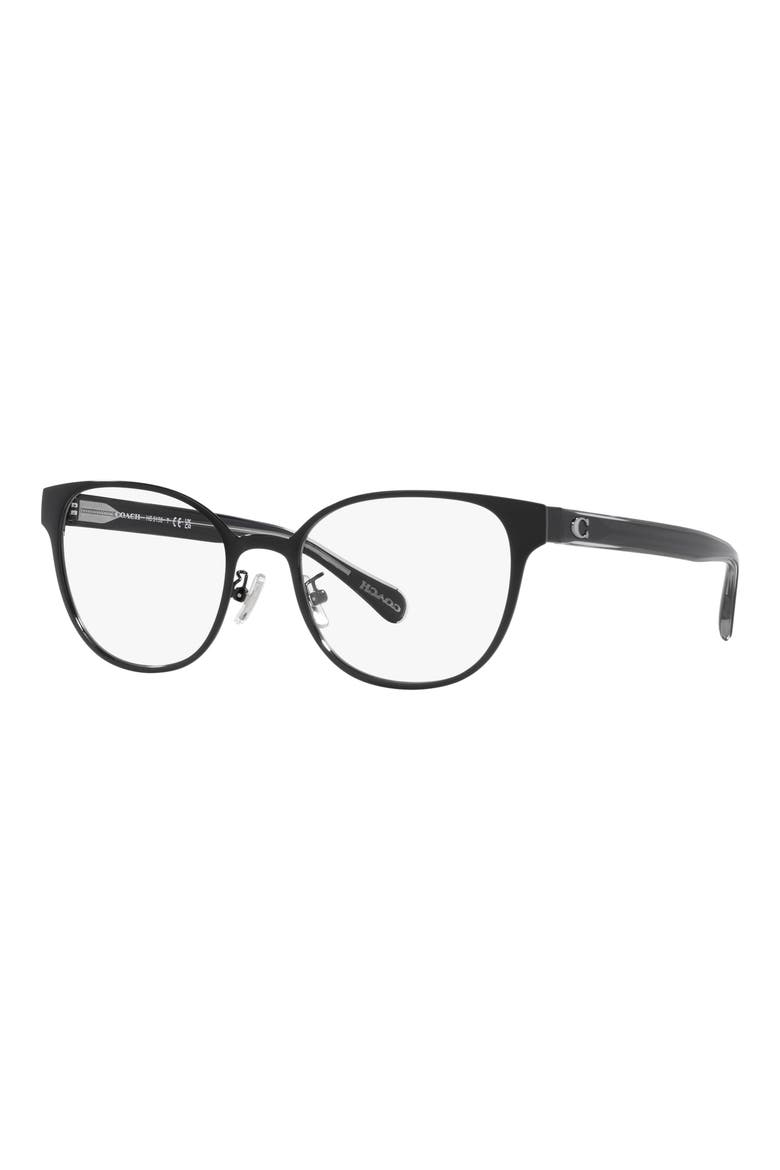 53mm Square Optical Glasses, Alternate, color, SHINY BLACK