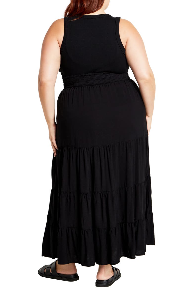 Piper Tiered Maxi Skirt, Alternate, color, BLACK