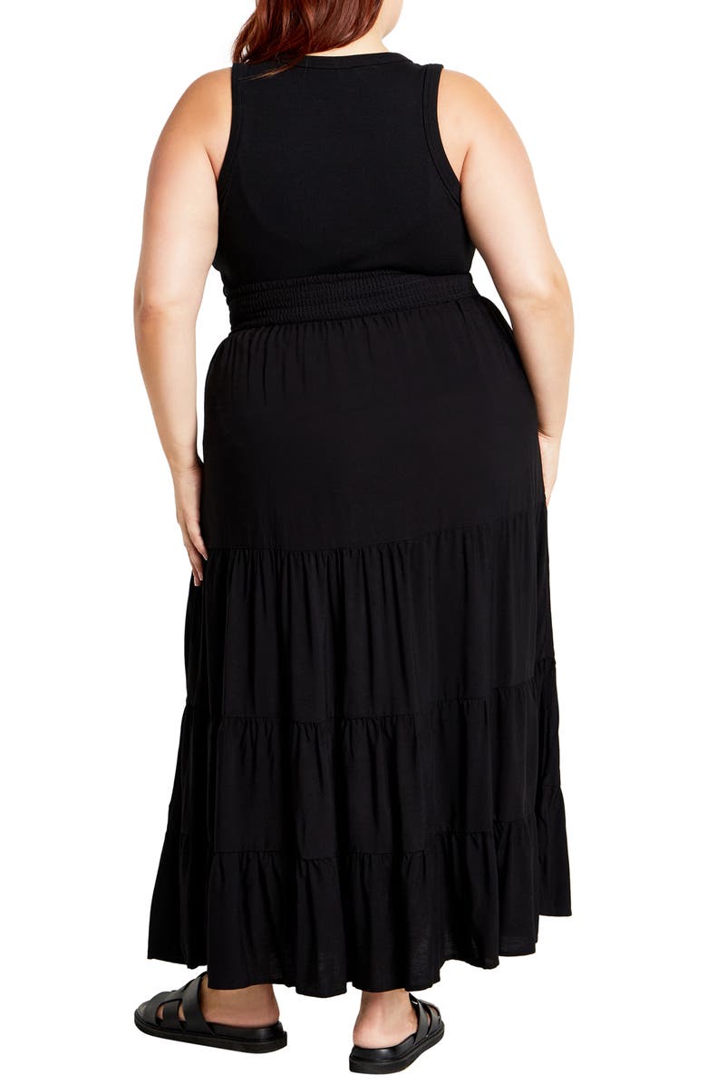 City Chic Piper Tiered Maxi Skirt, Alternate, color, 