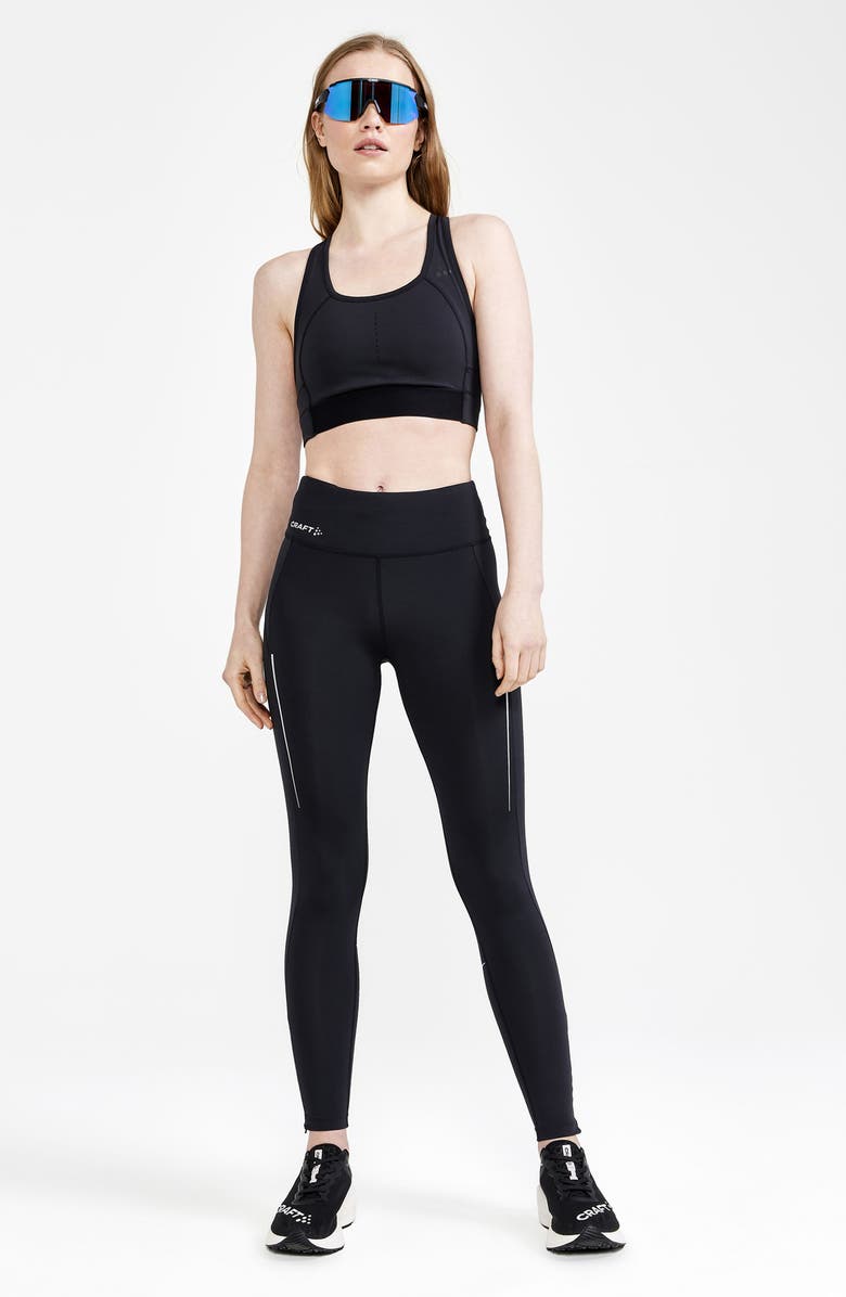 Craft Advance Essence Running Tights, Alternate, color, Black