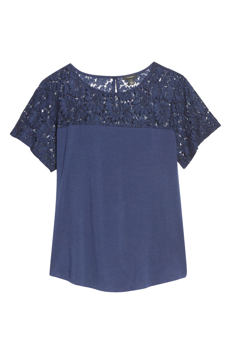 Halogen<sup>®</sup> Floral Lace Yoke Top, Main, color,