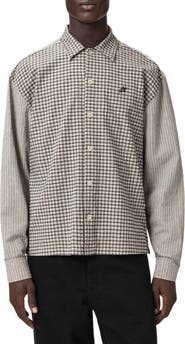 AllSaints Kage Mix Print Button-Up Shirt