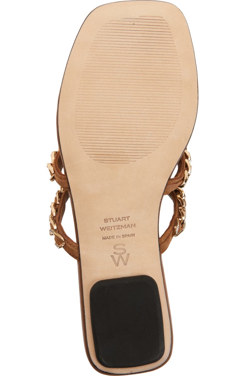Stuart Weitzman Soluxe Crystal Sandal, Alternate, color, Toasted Almond
