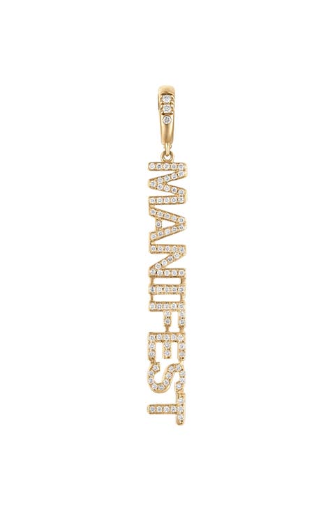 Manifest Gold Diamond Mantra Pendant