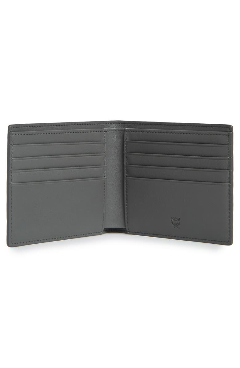 MCM Logo Coated Canvas & Leather Wallet, Alternate, color,