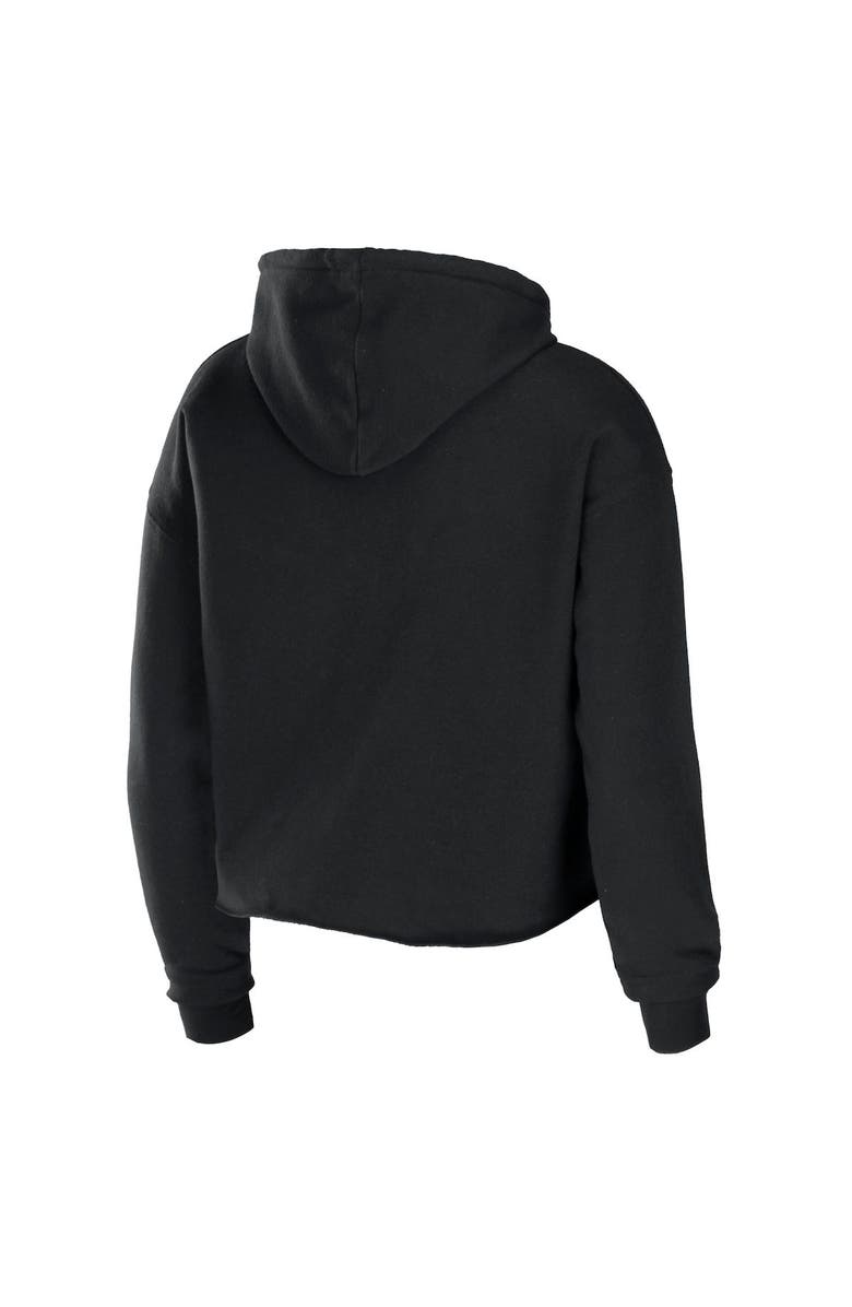 WEAR by Erin Andrews Women's WEAR by Erin Andrews Black New Orleans Saints Cropped Sponge Fleece Pullover Hoodie, Alternate, color, Black