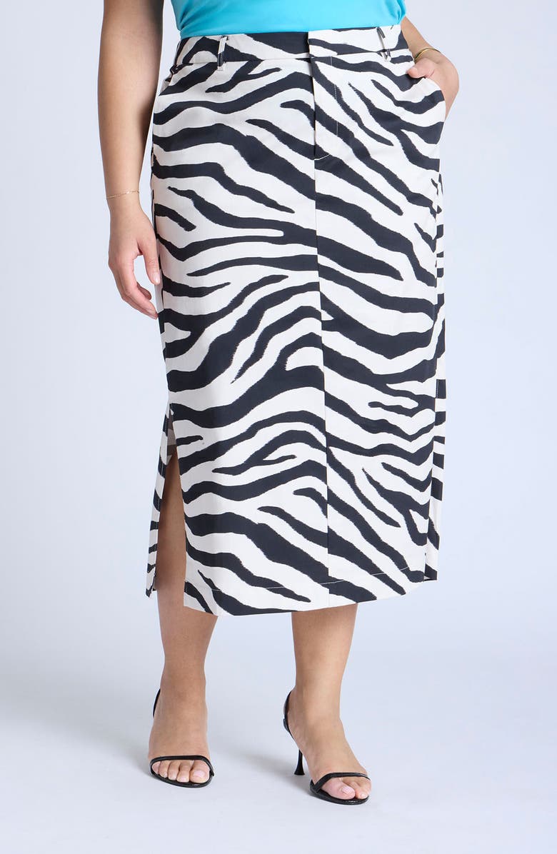 ELOQUII Print Midi Skirt, Main, color, 