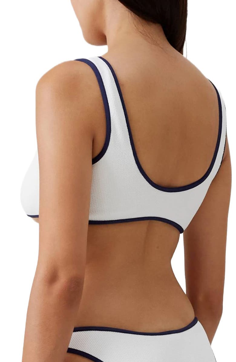 Melissa Odabash Vigo Bikini Top, Alternate, color, White Ridges/ Navy