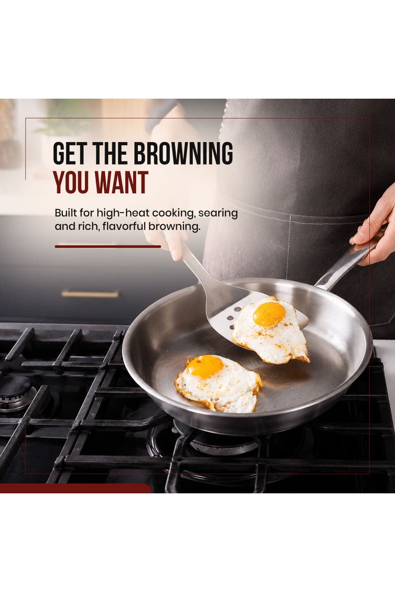 Maestro 3-Piece 5-Ply Stainless Steel Frying Pan Set, Alternate, color, 3-Piece Set