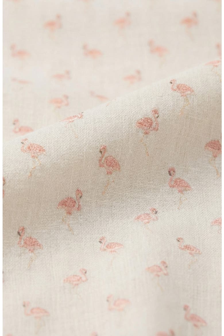 Yarn Dye Flamingo Print Button-Up Shirt, Alternate, color, WHITE