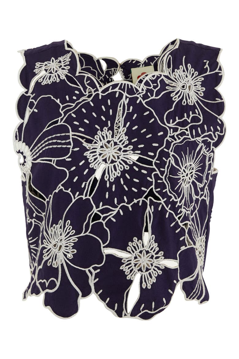 Richelieu Floral Embroidered Top, Alternate, color, BLUE