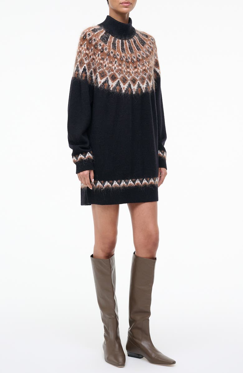 STAUD Liza Fair Isle Wool & Alpaca Blend Sweater Dress, Alternate, color, Zermatt
