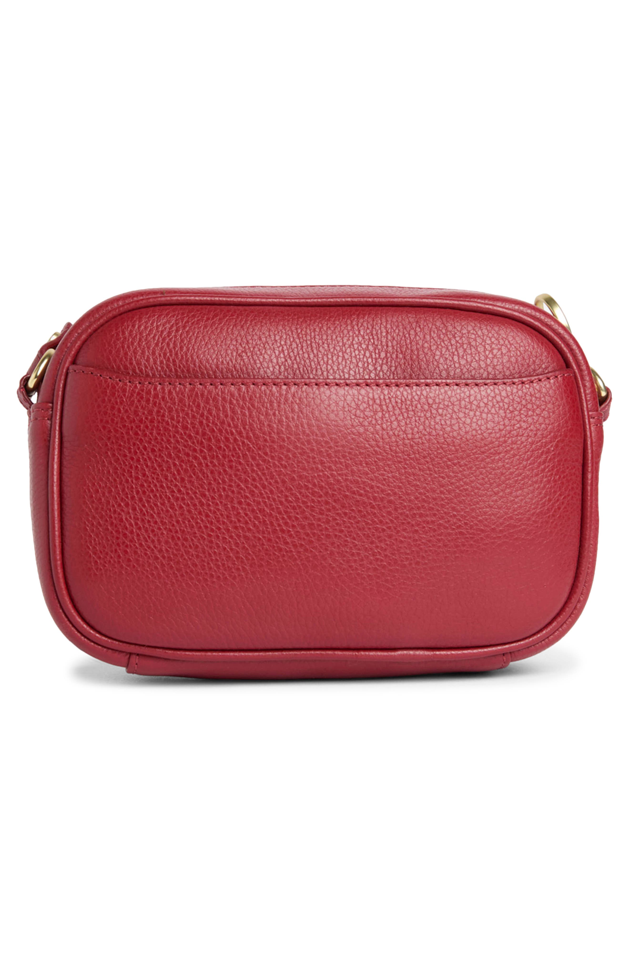 Daphne Mini Leather Crossbody Bag, Alternate, color, RED