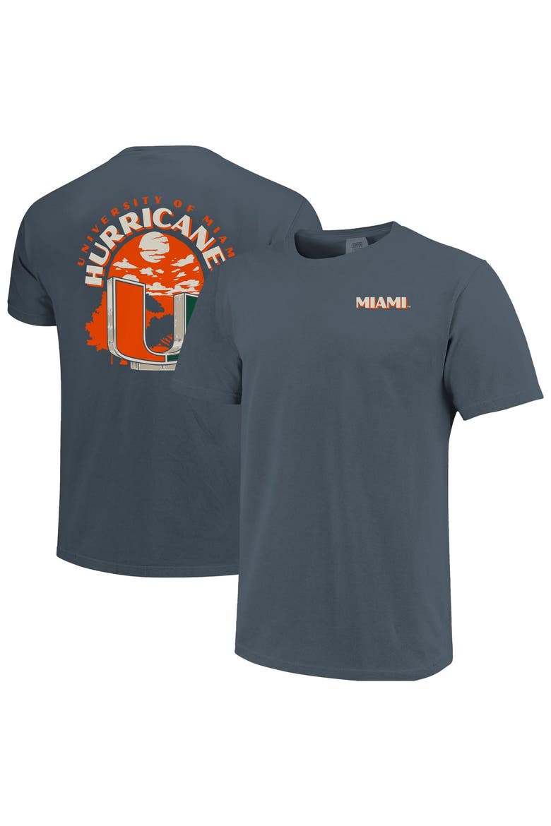 Men's  Navy Miami Hurricanes Comfort Colors Team Statue T-Shirt, Main, color, Navy