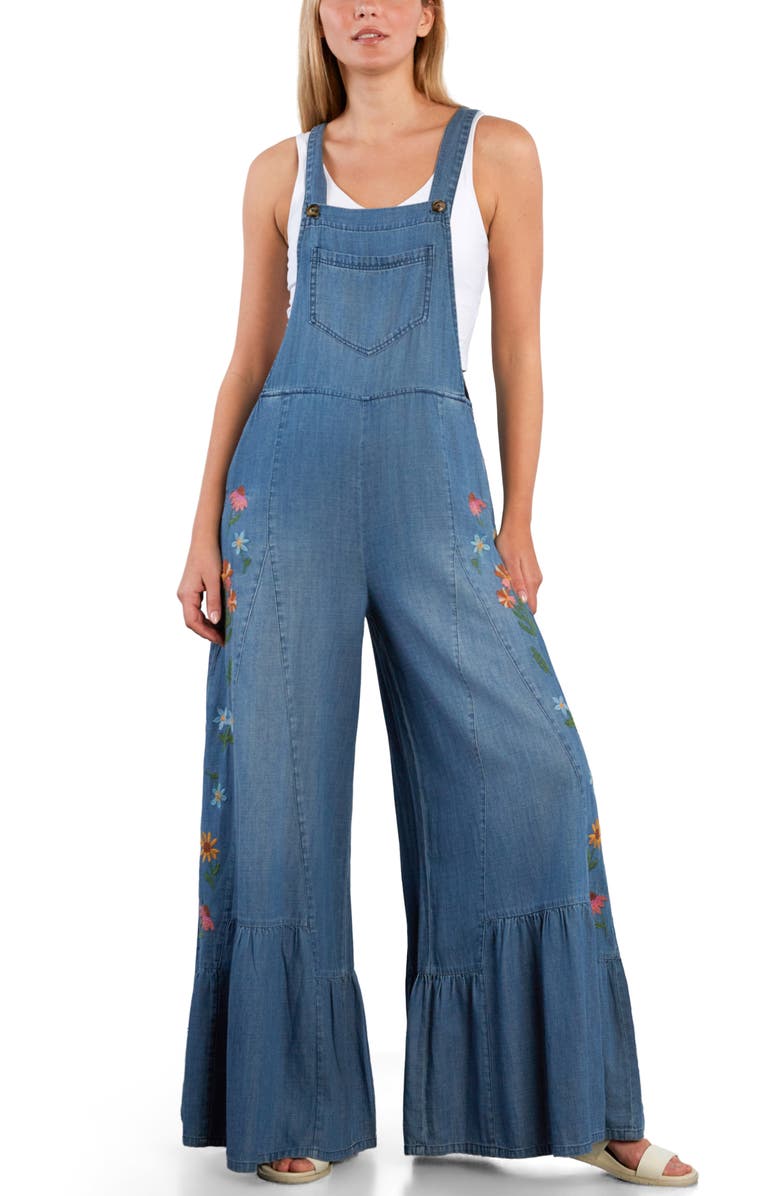 Billy T Embroidered Butterfly Overalls, Alternate, color, 