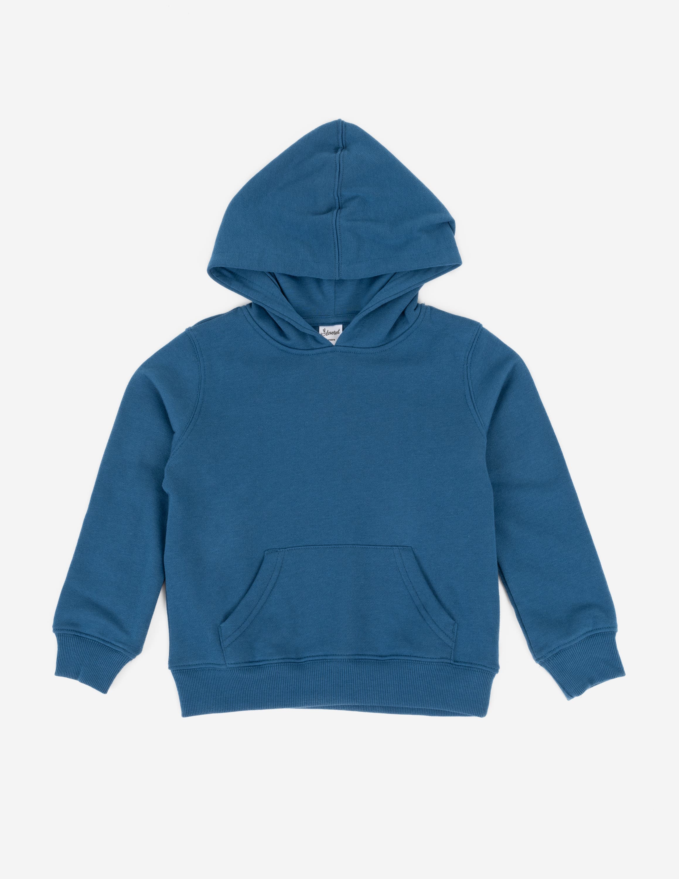 Leveret Kids Pullover Hoodie, Cotton Blend, Kangaroo Pocket, Solid Colors in Teal 