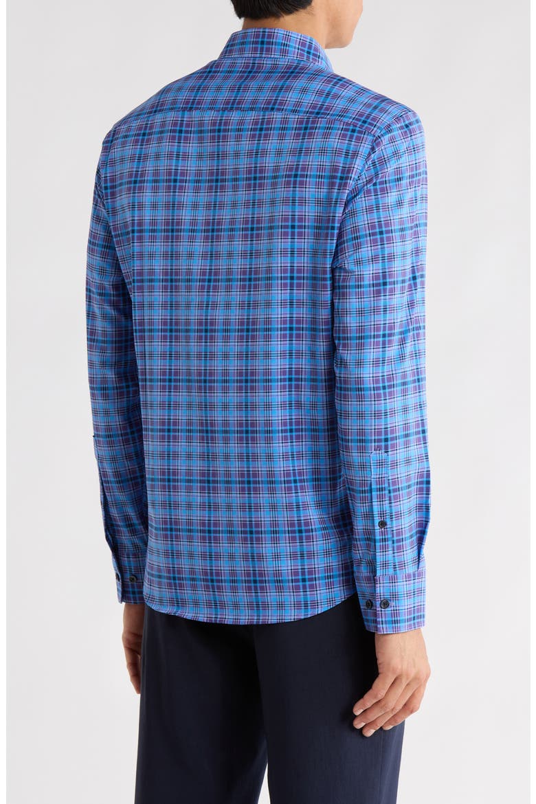 Slim Fit Plaid Button-Up Shirt, Alternate, color, BLUE PURPLE