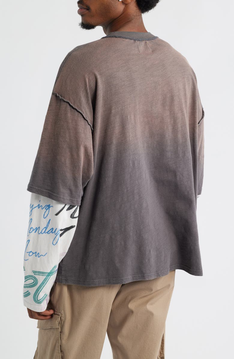 DIET STARTS MONDAY Double Layer Skull Graphic T-Shirt, Alternate, color,