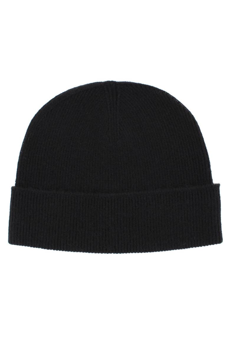 Trafalgar Camden Cashmere Solid Colored Micro Ribbed Beanie, Main, color, Black
