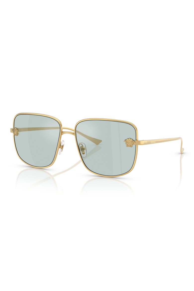 59mm Square Sunglasses, Alternate, color, GOLD/ AQUA