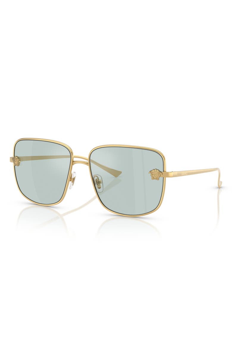 Versace 59mm Square Sunglasses, Alternate, color, Gold/ Aqua