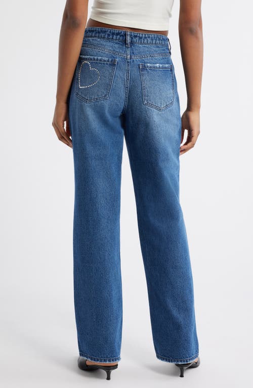 Shop Ptcl Laser Cut Heart Jeans In Indigo