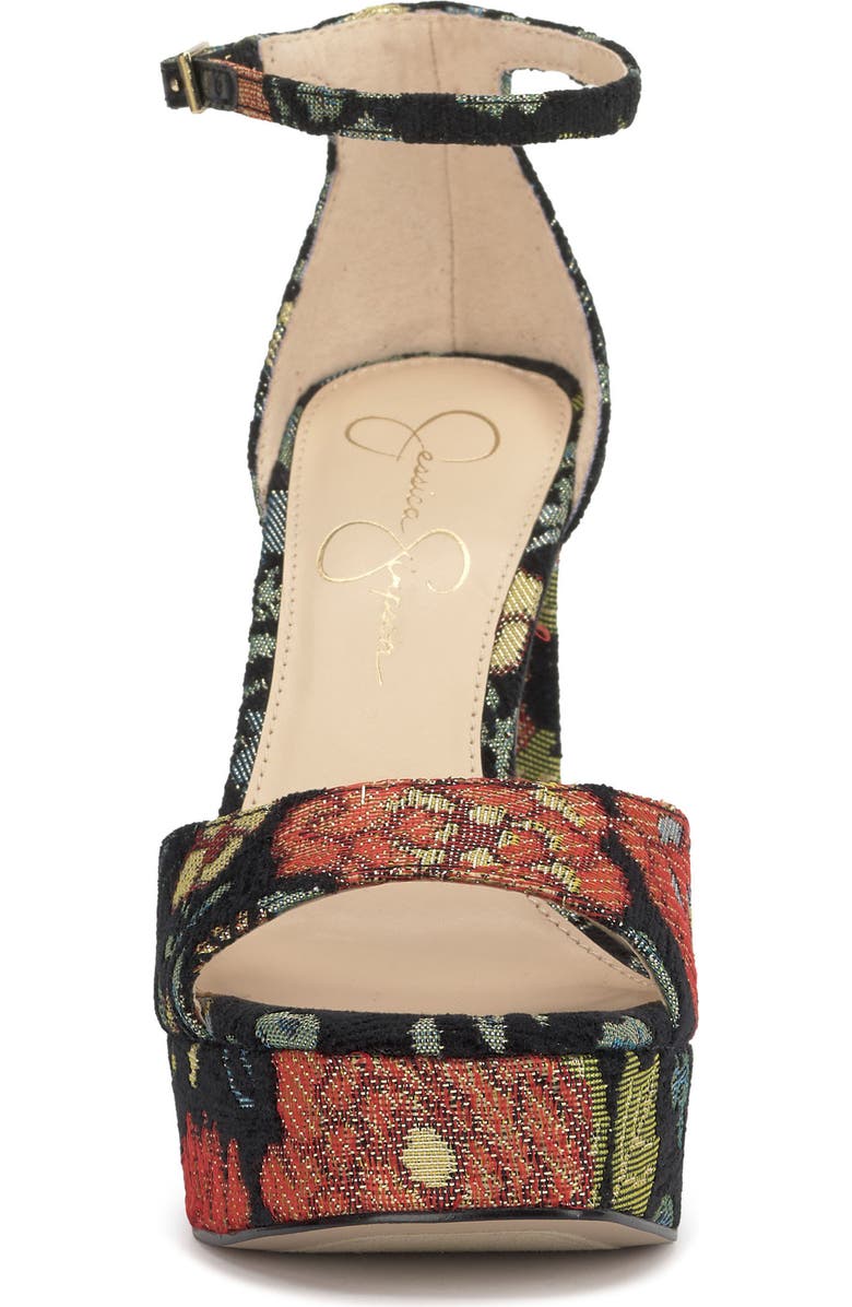 Jessica Simpson Telxia 2 Ankle Strap Platform Sandal, Alternate, color, Black Multi