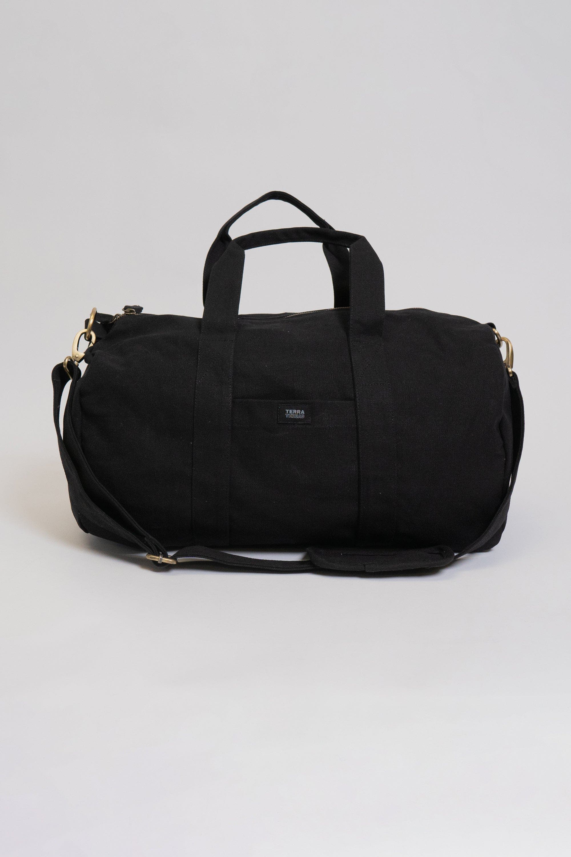 Terra Thread Organic Cotton Gym Bag, Main, color, Ivory Black