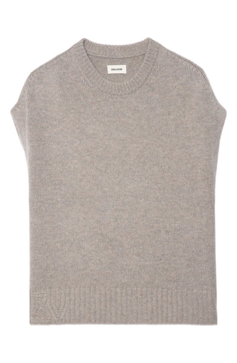 Zadig & Voltaire Darcy Short Sleeve Wool & Cashmere Sweater, Alternate, color,
