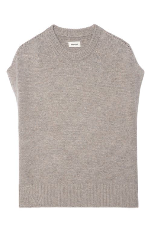 Zadig & Voltaire Womens Avoine Contrast-edge Relaxed-fit Sleeveless Wool And Cashmere-blend Jumper In Gray