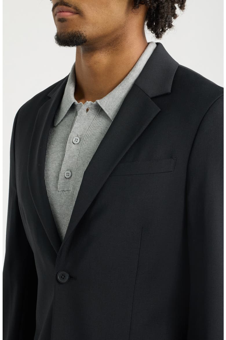 Skinny Fit Wool Blend Sport Coat, Alternate, color, BLACK
