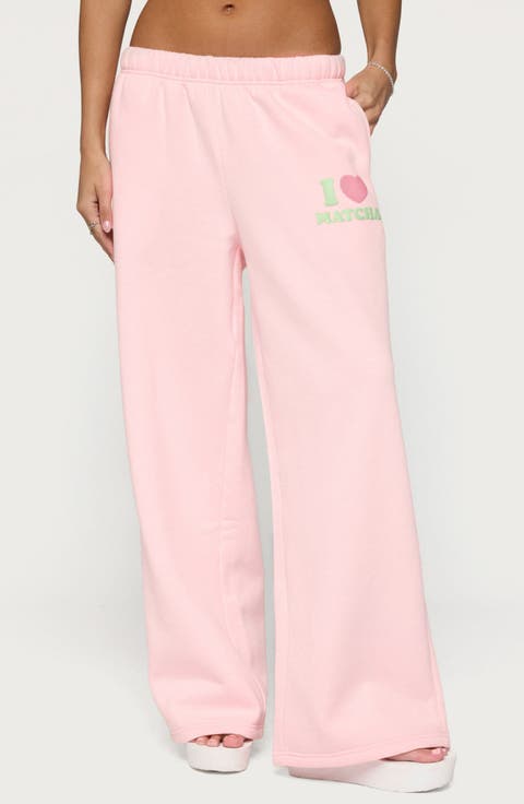 I Heart Matcha Wide Leg Sweatpants