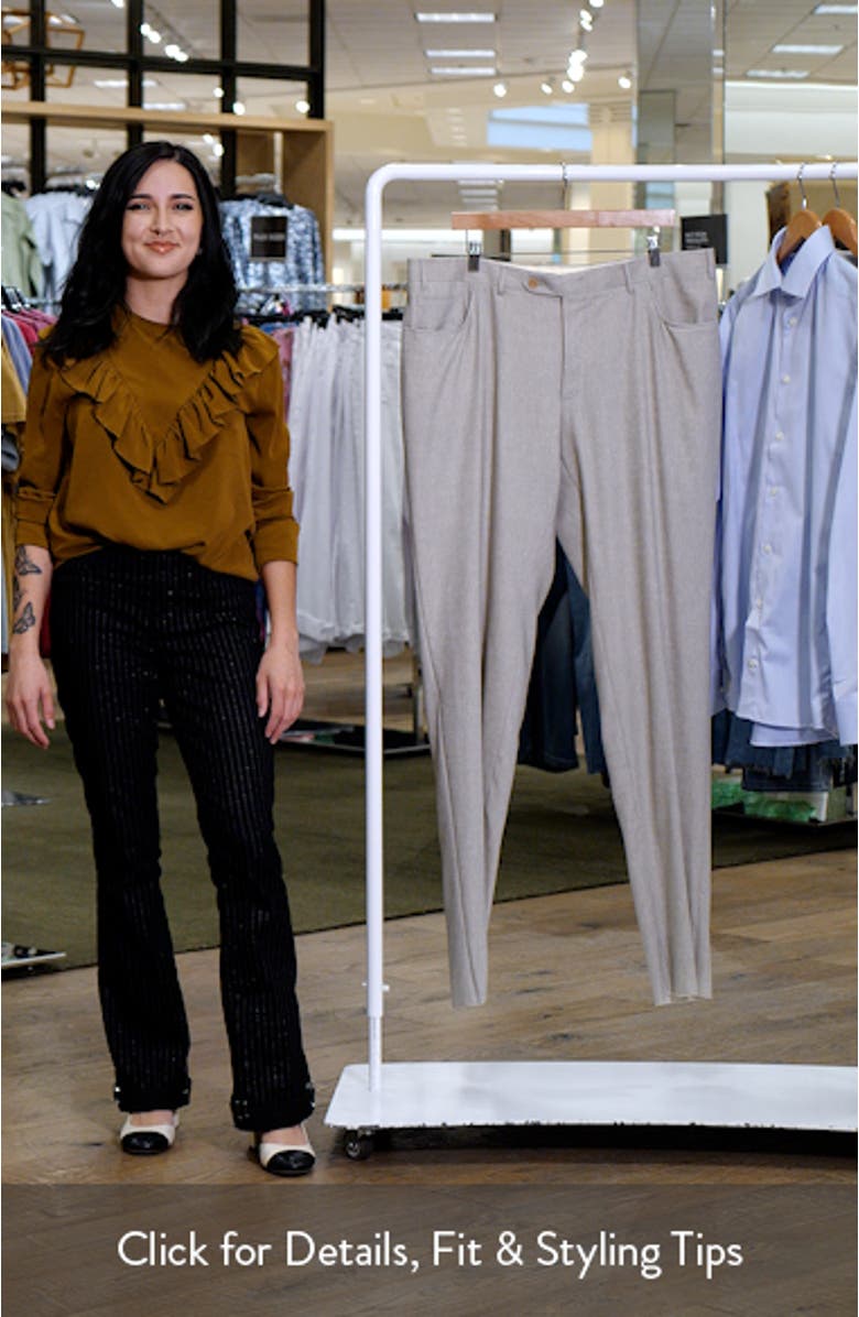 Trim Fit 5-Pocket Slub Linen & Wool Dress Pants, sales video thumbnail