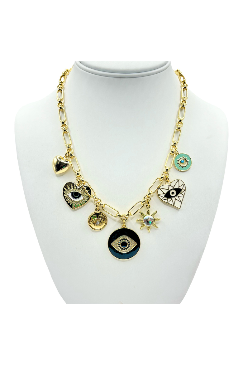 Charm Necklace, Main, color, Evil Eye