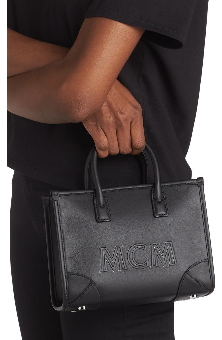 MCM Mini Leather Tote, Alternate, color,